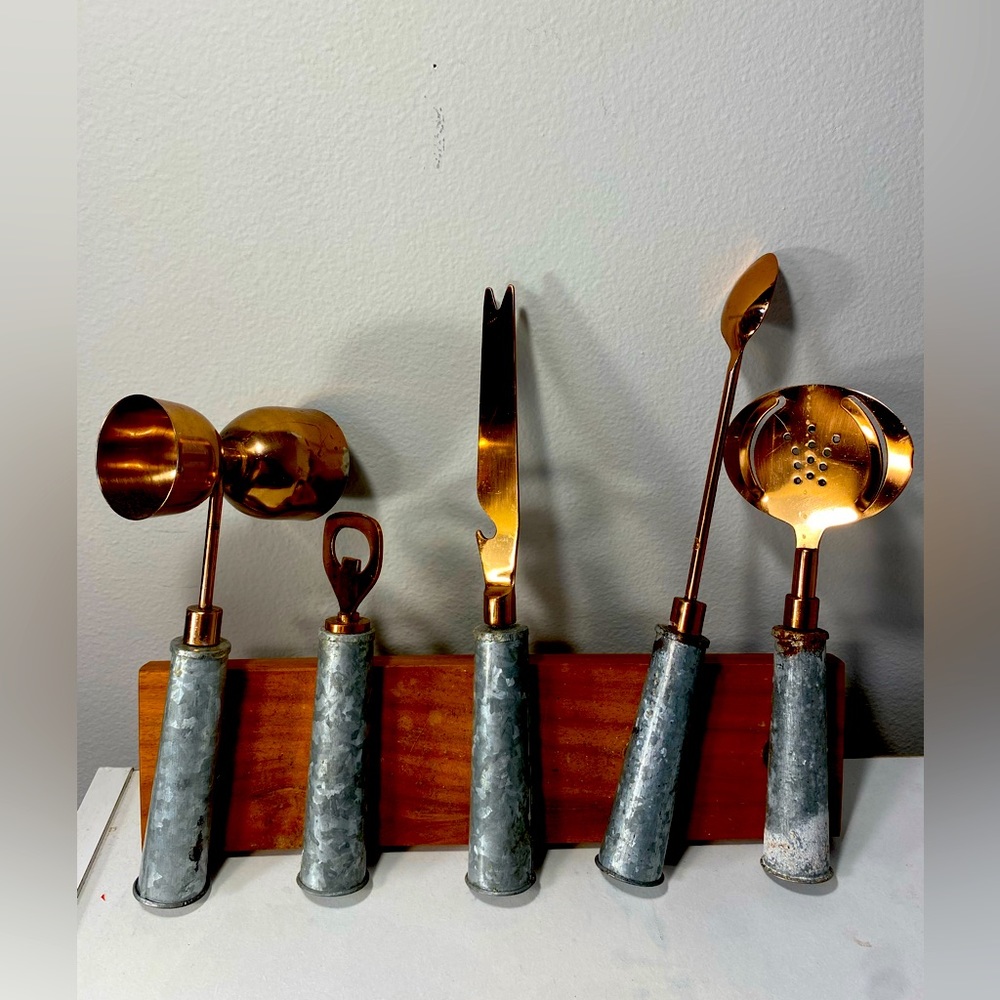 Cambridge Silversmith Thirstystone Galvanized Steel & Copper Bar Tool Set- 5 Pc.
